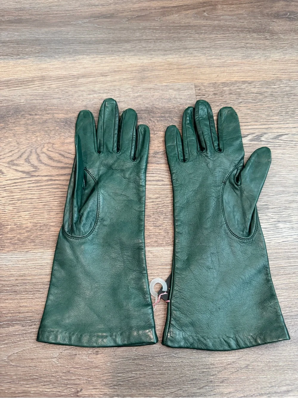 NWT Aris Leathers by Isotoner Vintage Silk Lined Leather Gloves Forest Green 7.5